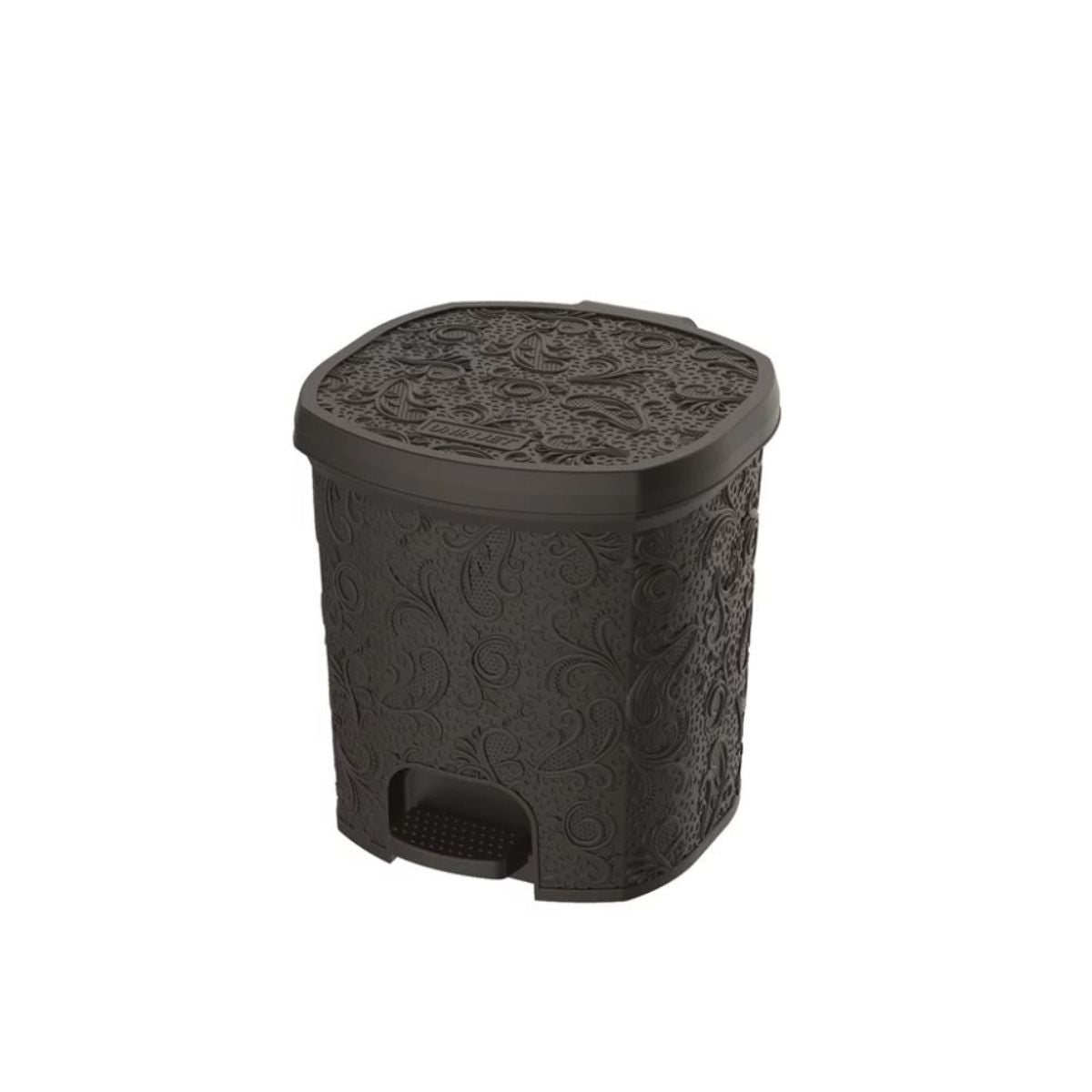 Papelera de pedal con encaje floral 