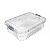 Caja organizadora transparente con tapa y pestillos